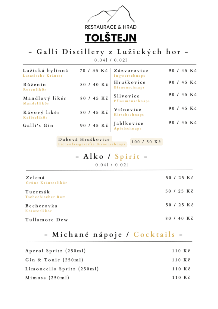 Jídelní lístek Tolštejn – strana 4